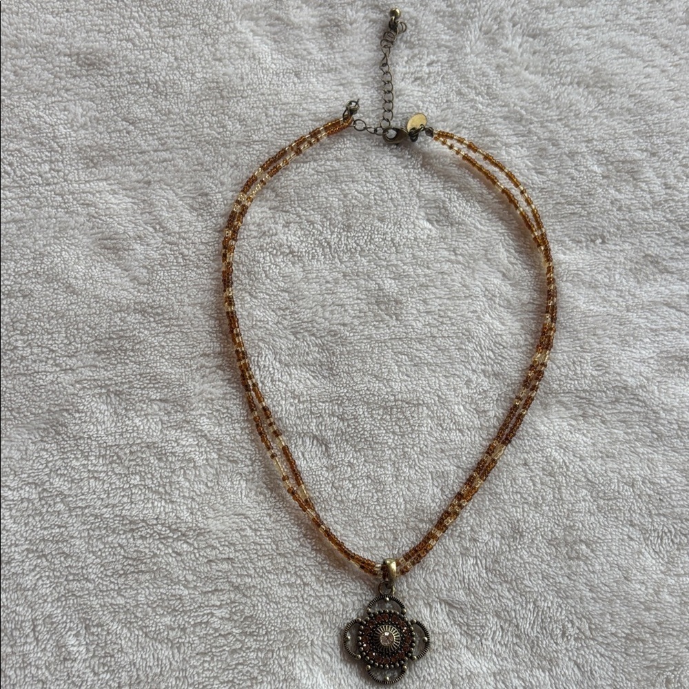 Elegant Beaded Necklace with Pendant